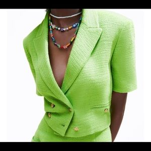 Textured Crop blazer